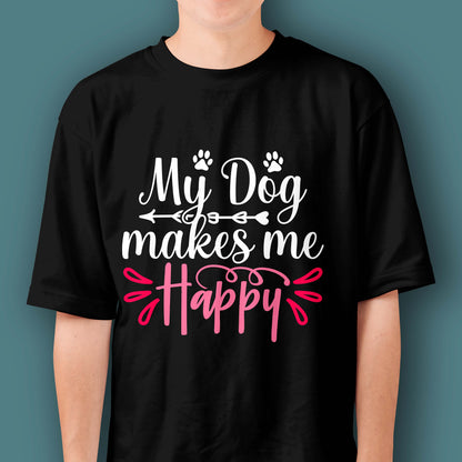 My Dog Makes me Happy | Oversized Premium Tshirt