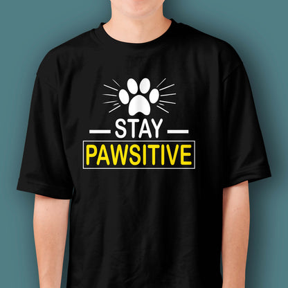 Stay Pawsitive | Oversized Premium Tshirt